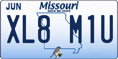 MO license plate XL8M1U
