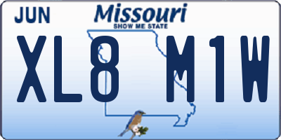 MO license plate XL8M1W