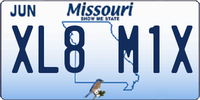 MO license plate XL8M1X
