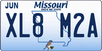 MO license plate XL8M2A