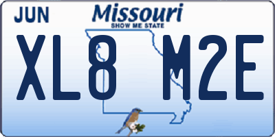 MO license plate XL8M2E