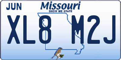 MO license plate XL8M2J