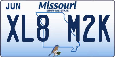 MO license plate XL8M2K