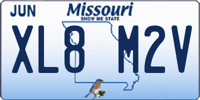 MO license plate XL8M2V