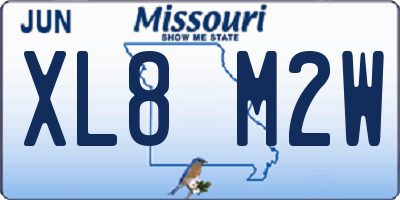 MO license plate XL8M2W