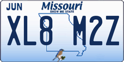 MO license plate XL8M2Z