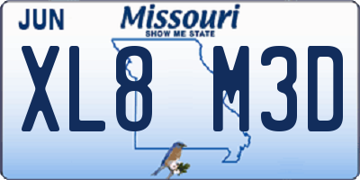 MO license plate XL8M3D