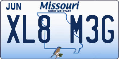 MO license plate XL8M3G