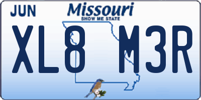 MO license plate XL8M3R