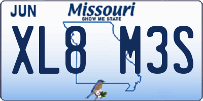 MO license plate XL8M3S