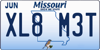 MO license plate XL8M3T