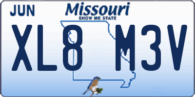 MO license plate XL8M3V