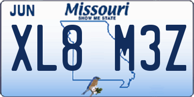 MO license plate XL8M3Z