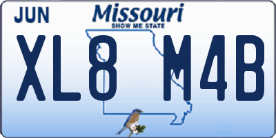 MO license plate XL8M4B