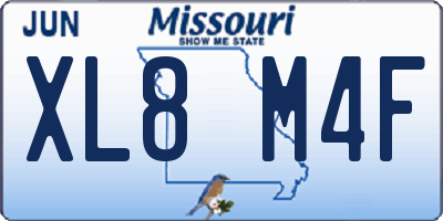 MO license plate XL8M4F