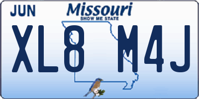 MO license plate XL8M4J