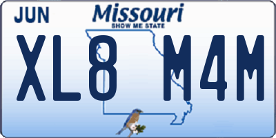 MO license plate XL8M4M