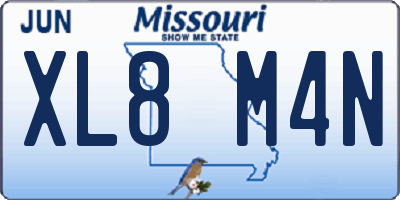 MO license plate XL8M4N