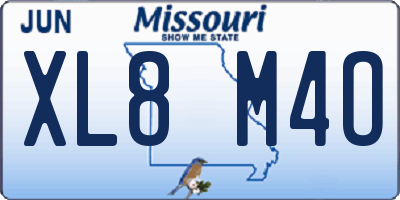 MO license plate XL8M4O