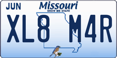 MO license plate XL8M4R
