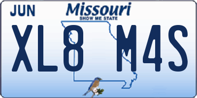 MO license plate XL8M4S