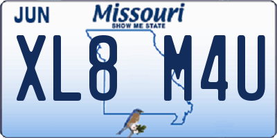 MO license plate XL8M4U