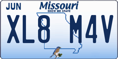 MO license plate XL8M4V