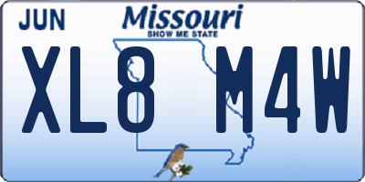 MO license plate XL8M4W