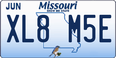MO license plate XL8M5E