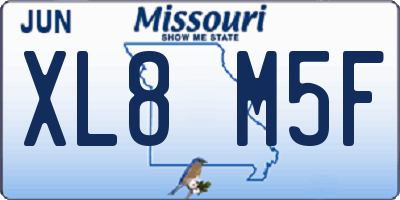 MO license plate XL8M5F