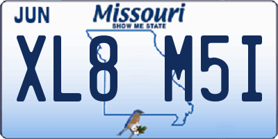 MO license plate XL8M5I