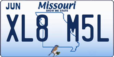 MO license plate XL8M5L