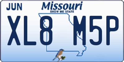 MO license plate XL8M5P