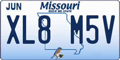 MO license plate XL8M5V