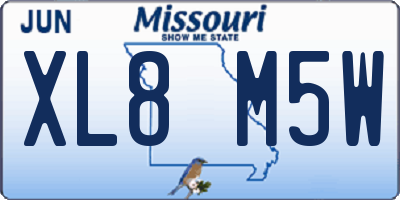 MO license plate XL8M5W