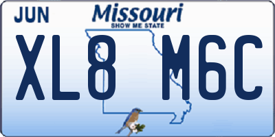 MO license plate XL8M6C