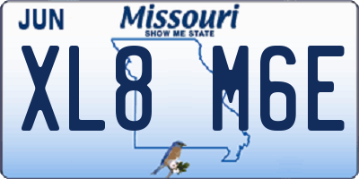 MO license plate XL8M6E