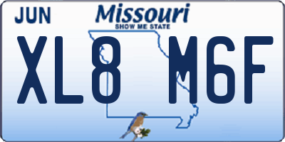 MO license plate XL8M6F