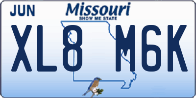 MO license plate XL8M6K