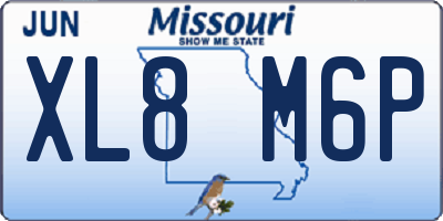 MO license plate XL8M6P