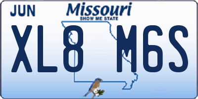 MO license plate XL8M6S