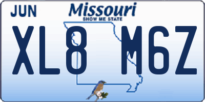 MO license plate XL8M6Z
