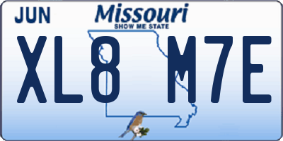 MO license plate XL8M7E