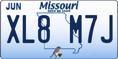 MO license plate XL8M7J