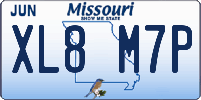 MO license plate XL8M7P