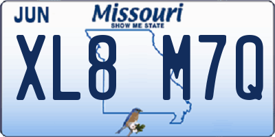 MO license plate XL8M7Q