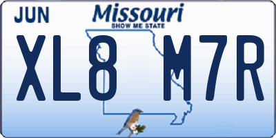 MO license plate XL8M7R