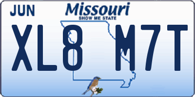 MO license plate XL8M7T