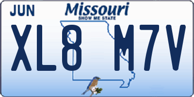MO license plate XL8M7V