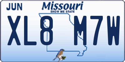 MO license plate XL8M7W